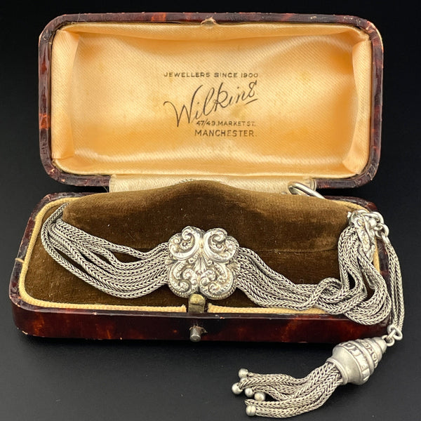 Antique Victorian Silver Albertina Watch Chain Bracelet - Boylerpf