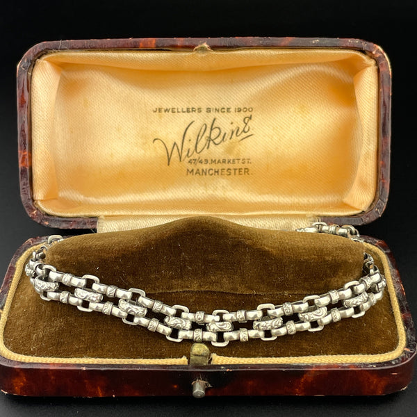 Fancy Interlink Silver Bracelet For Men, Shubh Jewellers | Shubh Jewellers