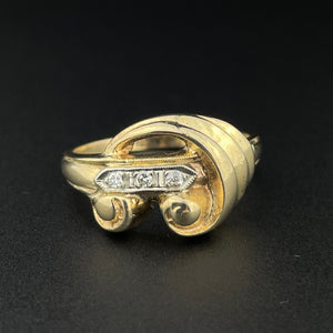 Vintage 14K Gold Three Stone Diamond Ring - Boylerpf