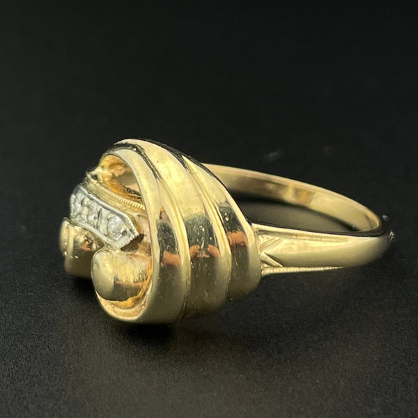 Vintage 14K Gold Three Stone Diamond Ring - Boylerpf