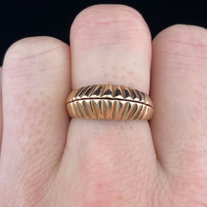 Vintage Scallop 14K Sculpted Solid Gold Ring, Sz 7 1/4 B - Boylerpf