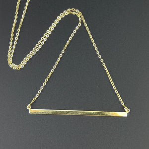 Vintage Solid 14K Gold Bar Chain Necklace - Boylerpf