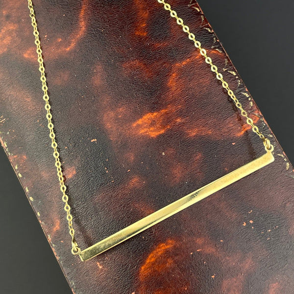 Vintage Solid 14K Gold Bar Chain Necklace - Boylerpf