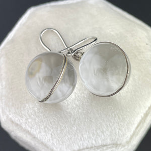 Vintage Silver Art Deco Pools Of Light Drop Earrings - Boylerpf