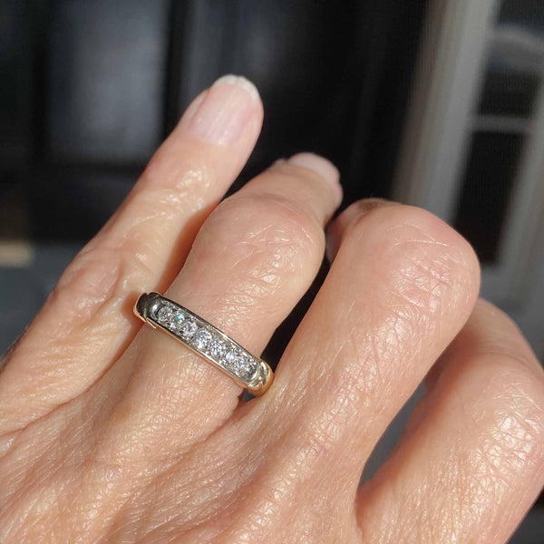 Seven Stone Diamond Half Eternity Ring in White Gold - Boylerpf