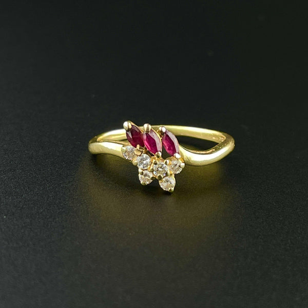 Vintage 14K Gold Pink Spinel Diamond Ring - Boylerpf