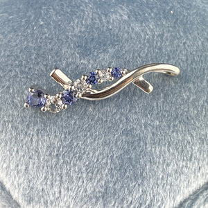 Vintage 10K White Gold Diamond Sapphire Infinity Pendant - Boylerpf