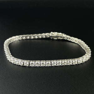 Vintage CZ Crystal Silver Tennis Bracelet - Boylerpf