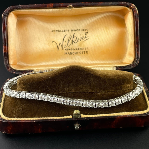 Vintage CZ Crystal Silver Tennis Bracelet - Boylerpf