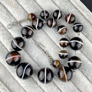 Vintage Silver Scottish Banded Agate Necklace - Boylerpf