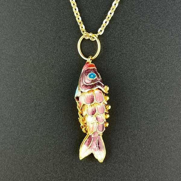 Sterling silver Koï fish long necklace Koi Desiree Schmidt Paris