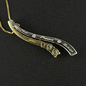 14K Yellow and White Gold Diamond Journey Style Pendant Necklace - Boylerpf