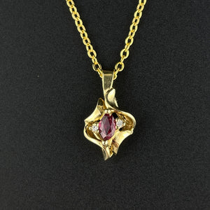 Ruby Diamond 14K Gold Charm Pendant Necklace - Boylerpf