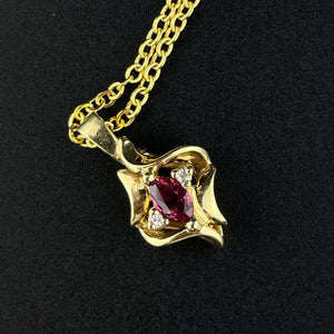 Ruby Diamond 14K Gold Charm Pendant Necklace - Boylerpf