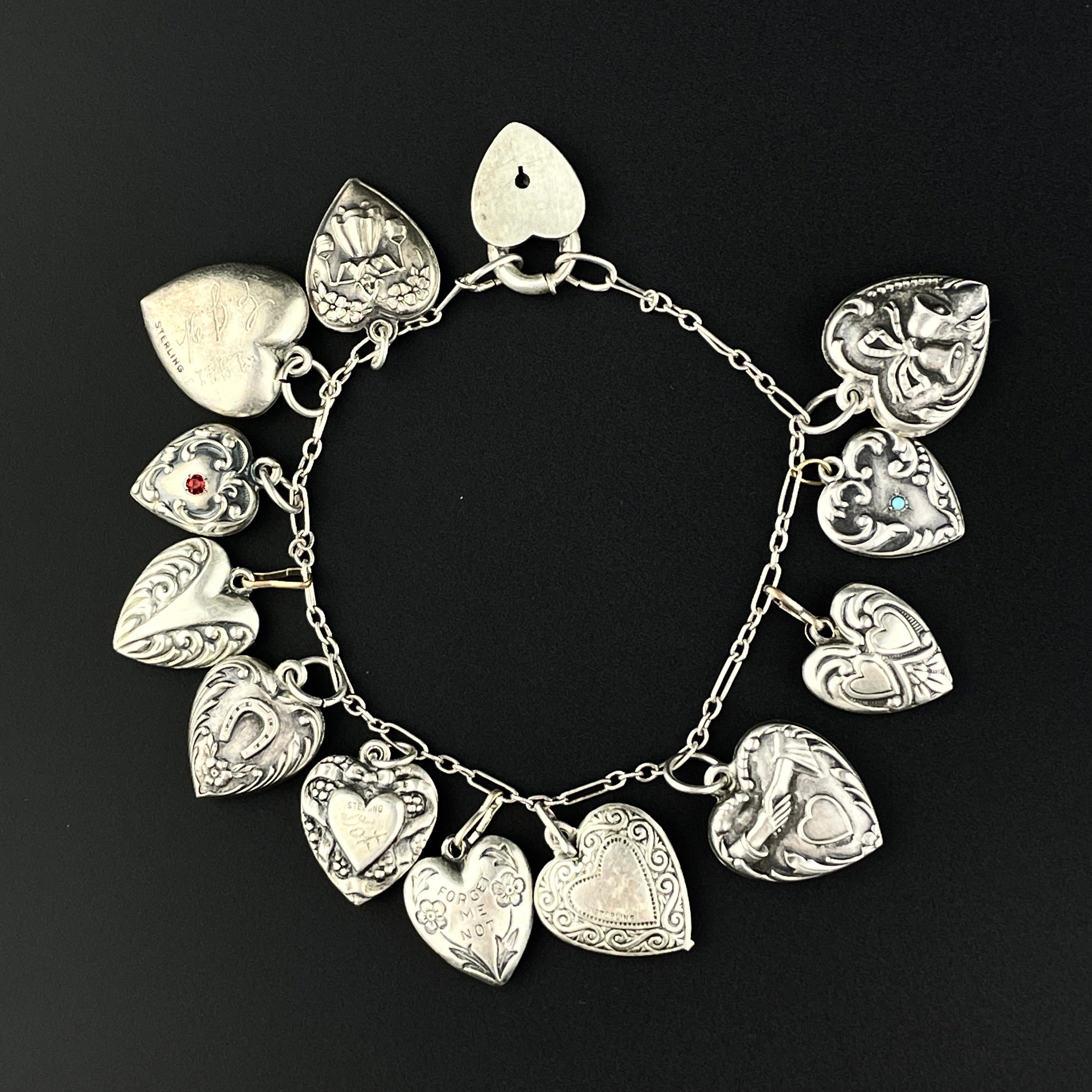 ANTIQUE Sterling Silver CHARM deals BRACELET