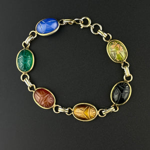 Vintage Beetle Bug Scarab Gold Fill Bracelet - Boylerpf