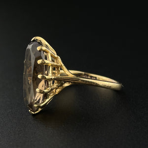 Vintage 10K Gold Smoky Quartz  Statement Ring, Sz 5 - Boylerpf