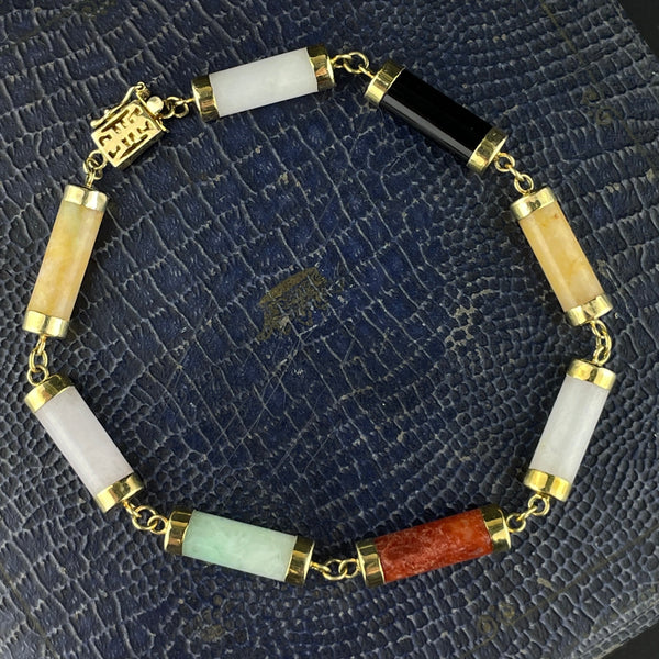 14K Dyed Jadeite Link Bracelet