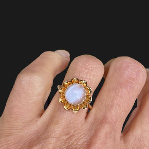 Vintage 18K Gold Buttercup Moonstone Ring - Boylerpf