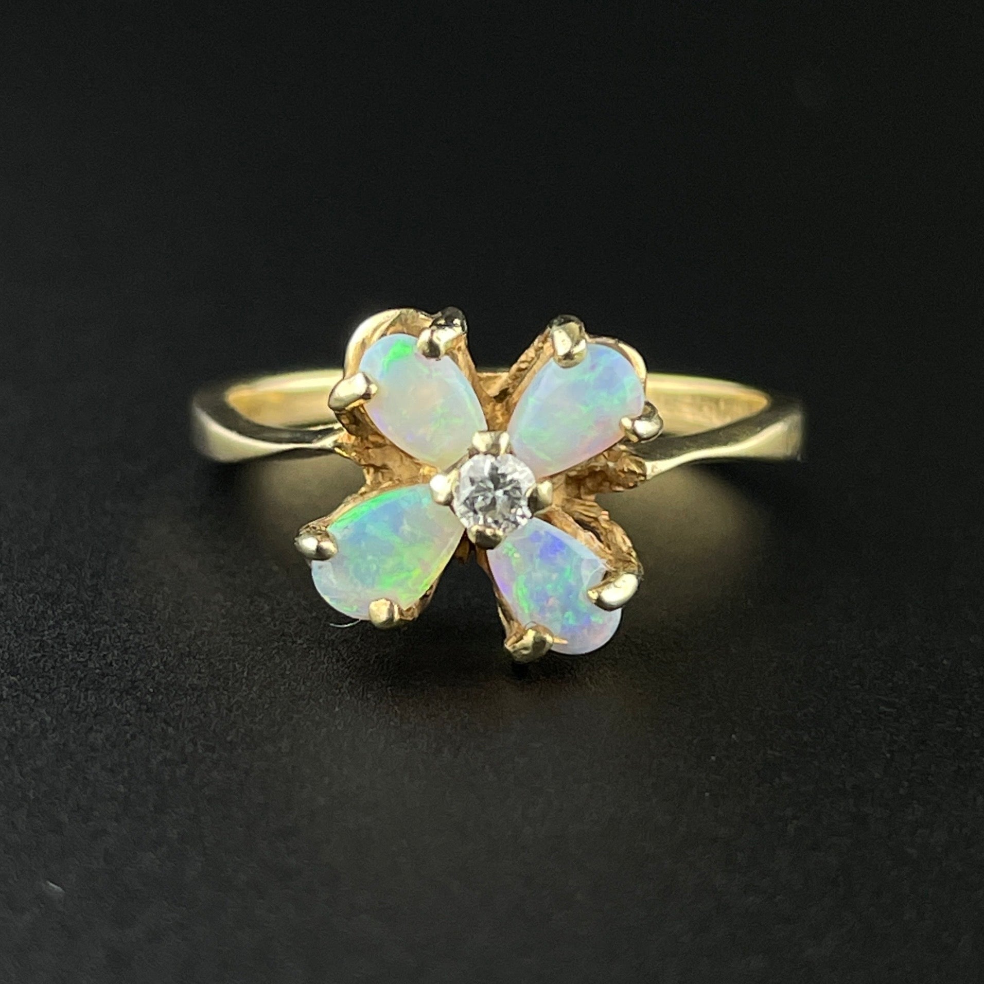 Flower Ring (Size 7.5) w/Opal Inlay – The Crafty Cooper