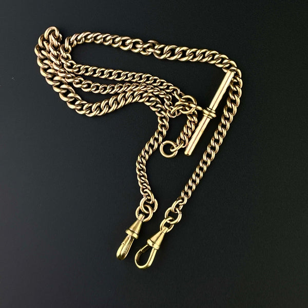 Edwardian Rolled Gold Pocket Watch Chain Necklace - Boylerpf