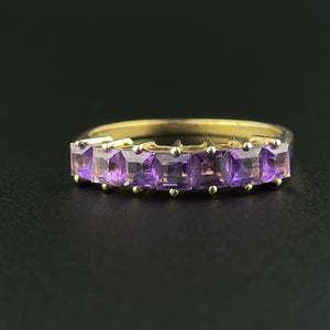 Vintage Seven Stone Amethyst Ring, Sz 7.5 - Boylerpf