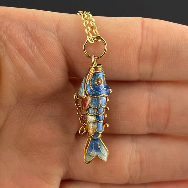 Blue Topaz Diamond Gold Koi Fish Pendant Necklace – jeweleretteandco