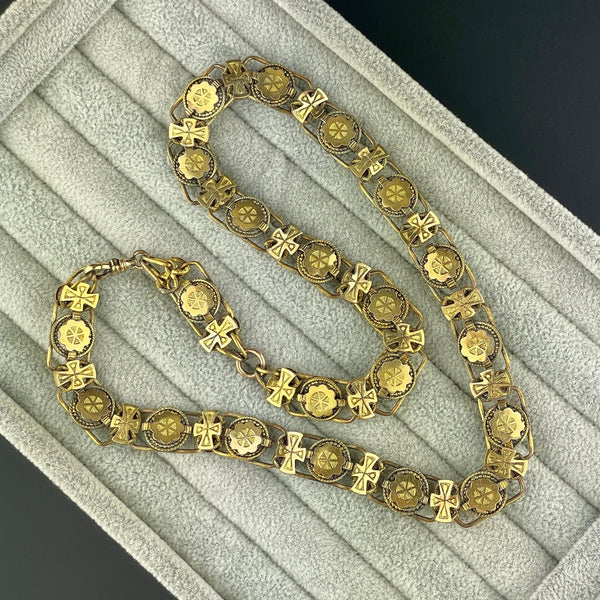 Victorian Gold Filled Antique Book Chain Necklace - Boylerpf