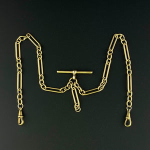 Antique Rolled Gold Trombone Link Watch Chain Necklace - Boylerpf