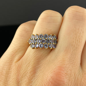 Art Deco 10K Gold Tanzanite Half Eternity Stacking Ring, Sz 5 1/2 - Boylerpf