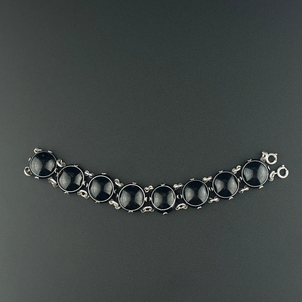 Victorian Silver Scottish Banded Agate Chain Bracelet - Boylerpf