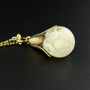 Gold Filled Floating Opal Fob Charm Necklace - Boylerpf