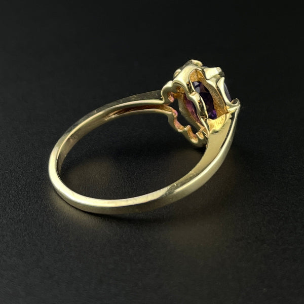 Vintage 10K Gold Amethyst Solitaire Ring, Sz 5.5 - Boylerpf