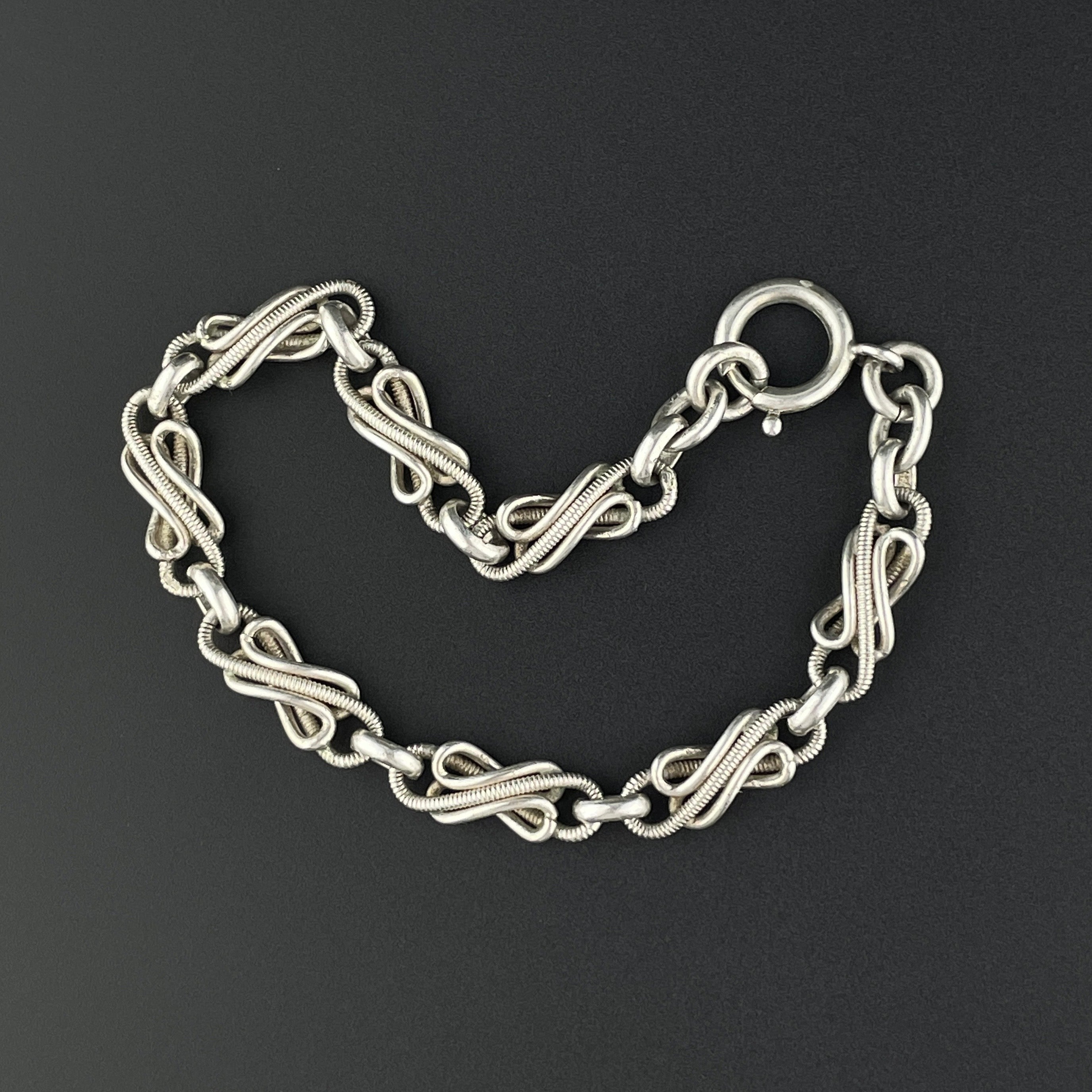 Antique French Silver Love Knot Albert Watch Chain Bracelet – Boylerpf