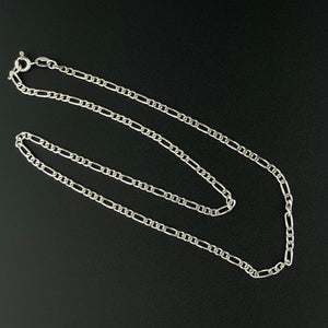 Vintage Italian Sterling Silver Figaro Chain Necklace - Boylerpf