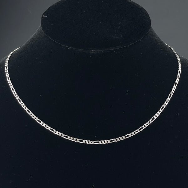 Vintage Italian Sterling Silver Figaro Chain Necklace - Boylerpf