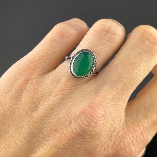Suspicion Sterling Green Chalcedony and Marcasite Accent Ring - QVC.com