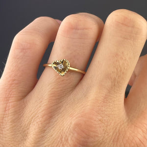 14K Gold Diamond Heart Engagement Ring, Sz 5.75 - Boylerpf