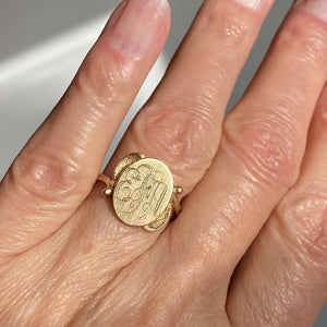 Vintage Gold EAF Initial Signet Ring - Boylerpf