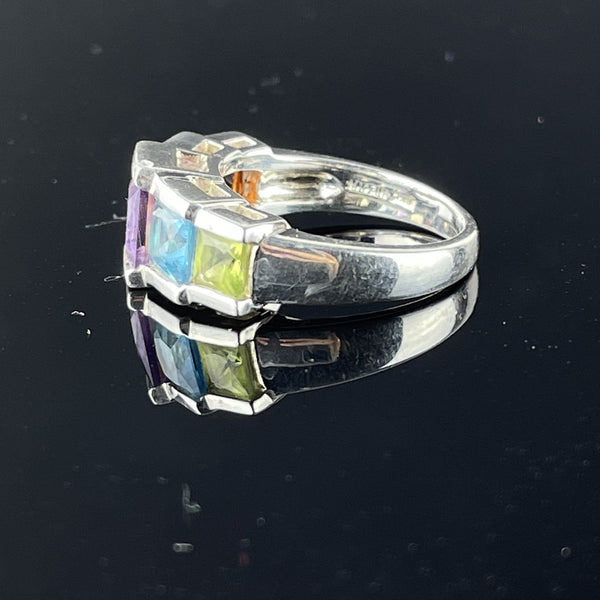 Amazon.com: CoutureJewelers Sterling Silver Light Swiss Blue Topaz, Amethyst  & Peridot Ring: Clothing, Shoes & Jewelry
