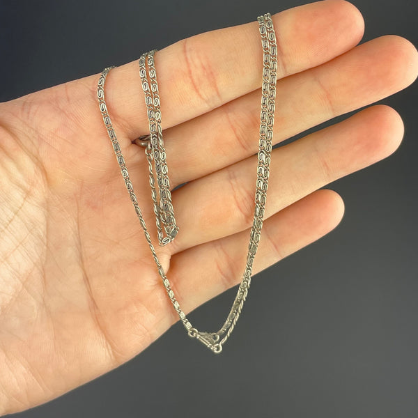 Vintage Art Deco Pendant / Necklace Style - Vintage Art Deco Chain for Necklaces and Pendants - Solid Sterling Silver - 16 18 and 20