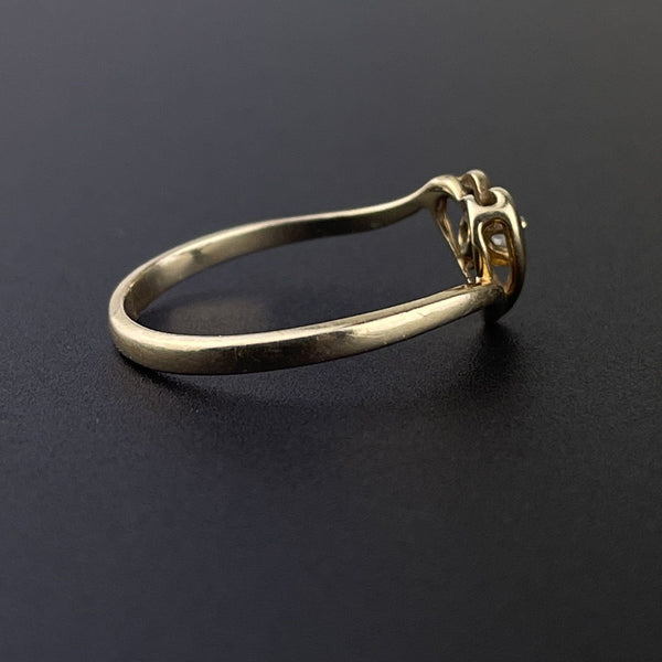 10K Gold Diamond Heart Ring, Size 6 - Boylerpf