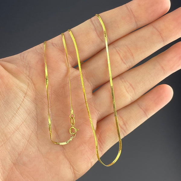 Retro 14K Gold Herringbone Chain Bracelet Necklace - Boylerpf