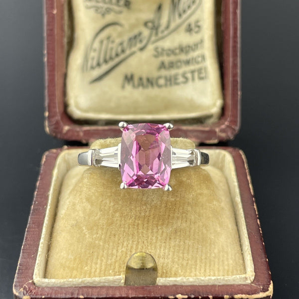 Silver Diamond Pink Sapphire Ring - Boylerpf