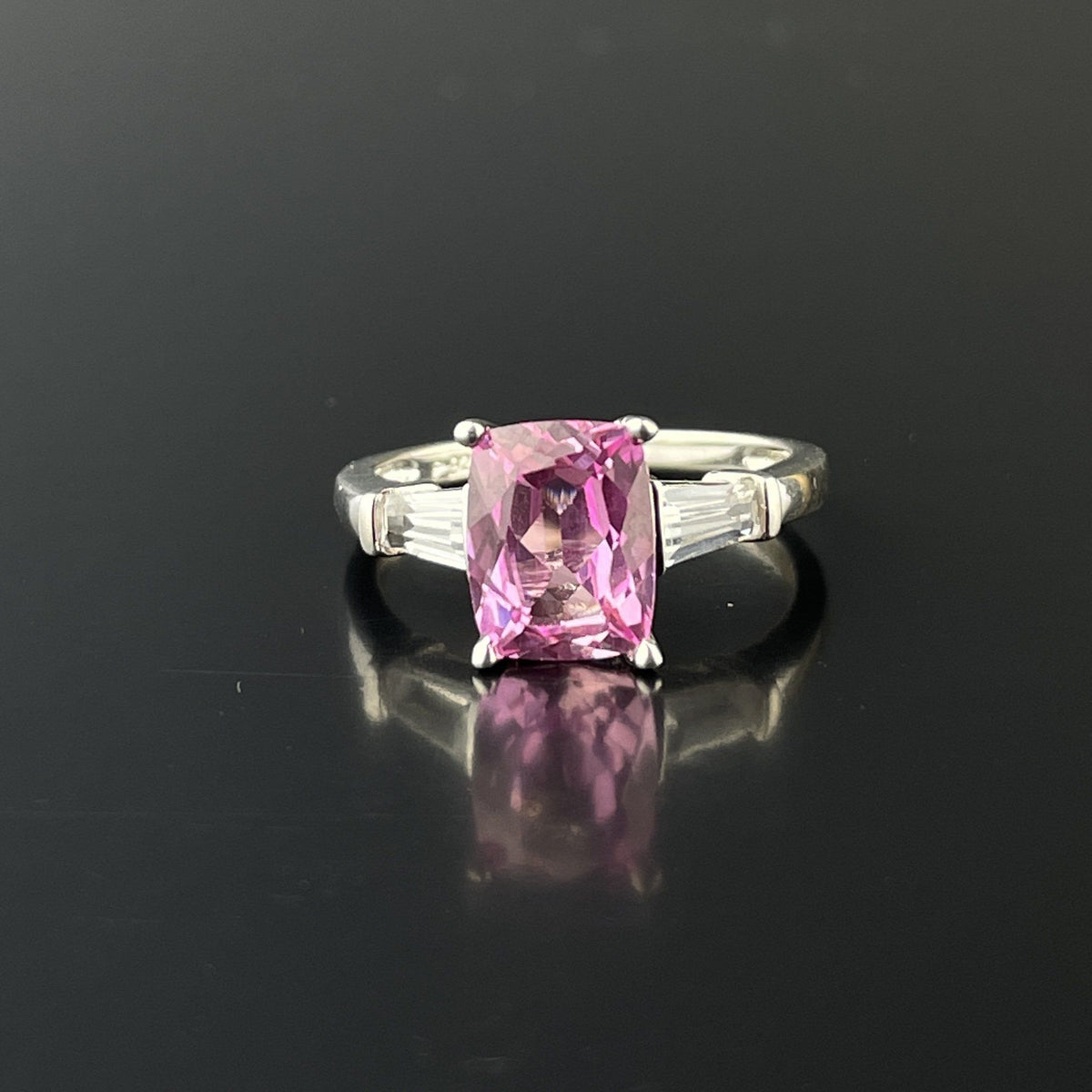 Silver Diamond Pink Sapphire Ring – Boylerpf