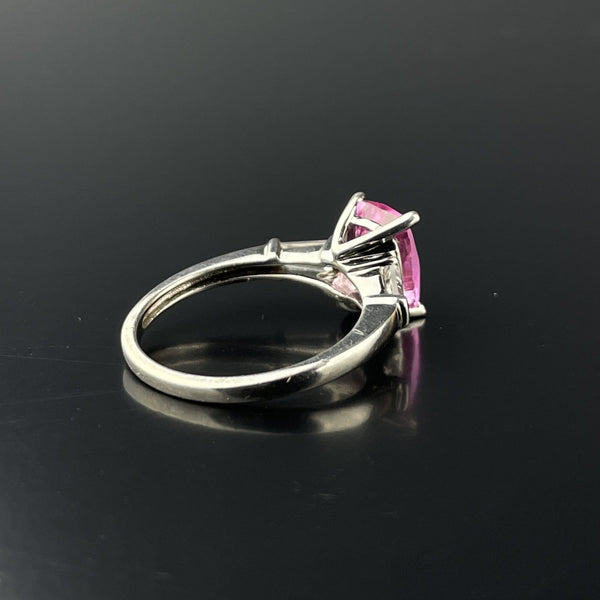 Silver Diamond Pink Sapphire Ring - Boylerpf