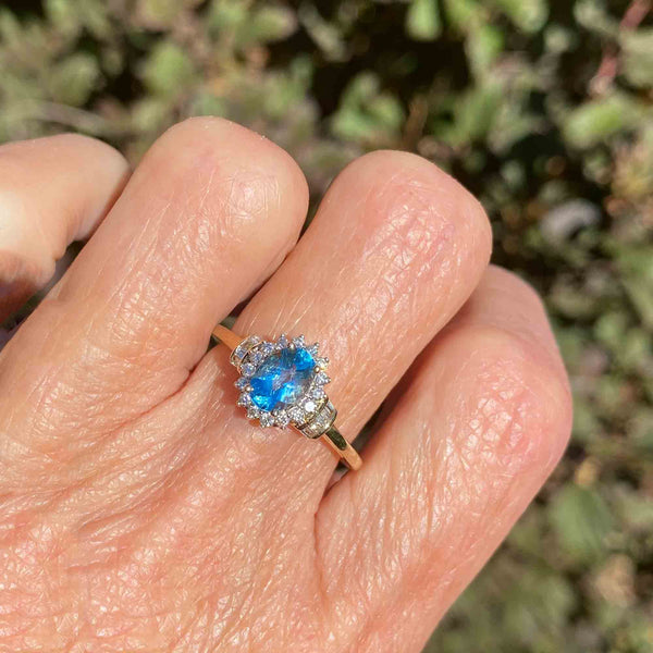 Points North” Blue Topaz Ring with Sapphire | Monica Rich Kosann