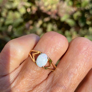 Vintage 14K Gold Art Deco Style Opal Ring - Boylerpf