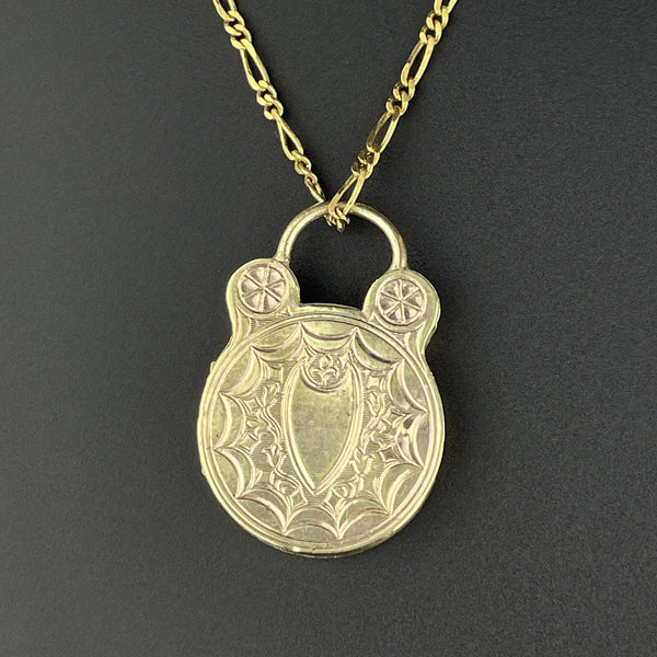 Antique Engraved Gold Fill Edwardian Locket Necklace - Boylerpf