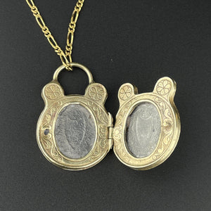 Antique Engraved Gold Fill Edwardian Locket Necklace - Boylerpf